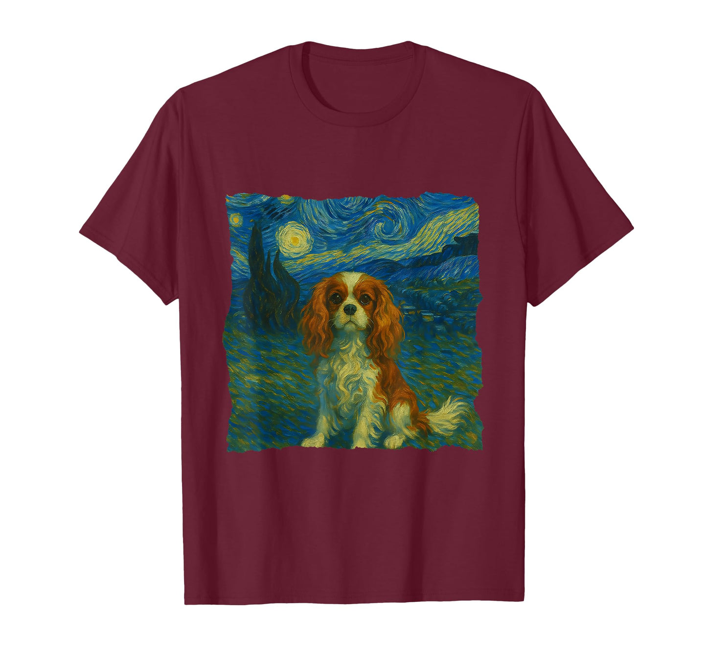 Cavalier King Charles Spaniel Starry Night Dog Lovers T-Shirt
