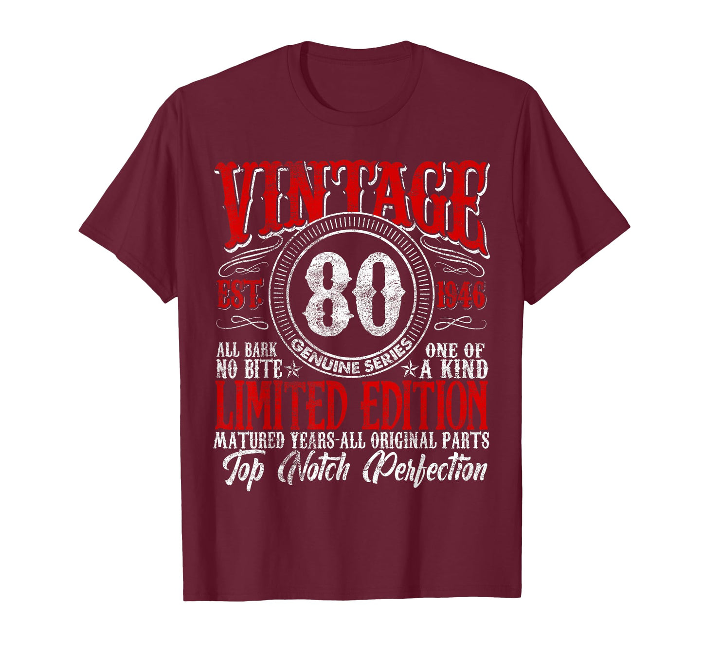 80 Year Old Gifts Vintage 1946 Limited Edition 80th Birthday T-Shirt