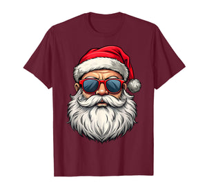 Cool Santa Claus Face Retro Sunglasses Christmas Men Boys T-Shirt