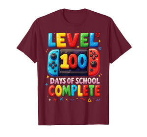 Level 100 Days of School Complete Video Games Boys Kid Gamer T-Shirt
