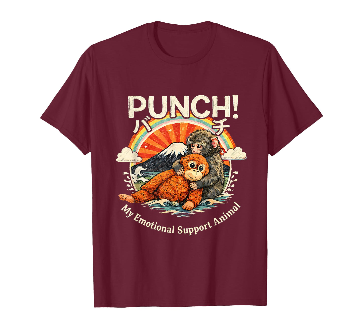 Cute Monkey Punch My Emotional Support Animal T-Shirt