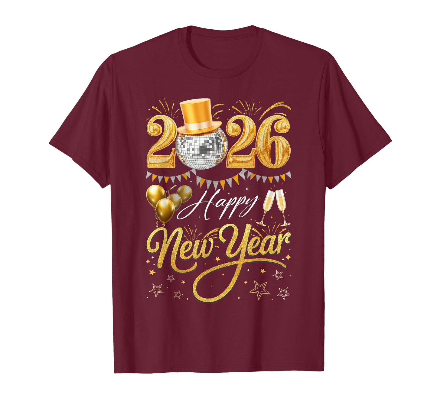 Happy New Year Party 2026 Funny Balloon Family Matching T-Shirt