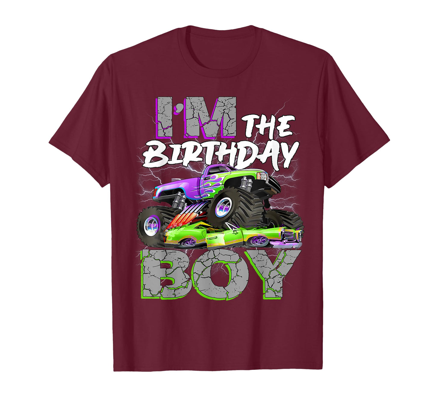 I'm The Birthday Boy Monter Truck Family Matching Party T-Shirt