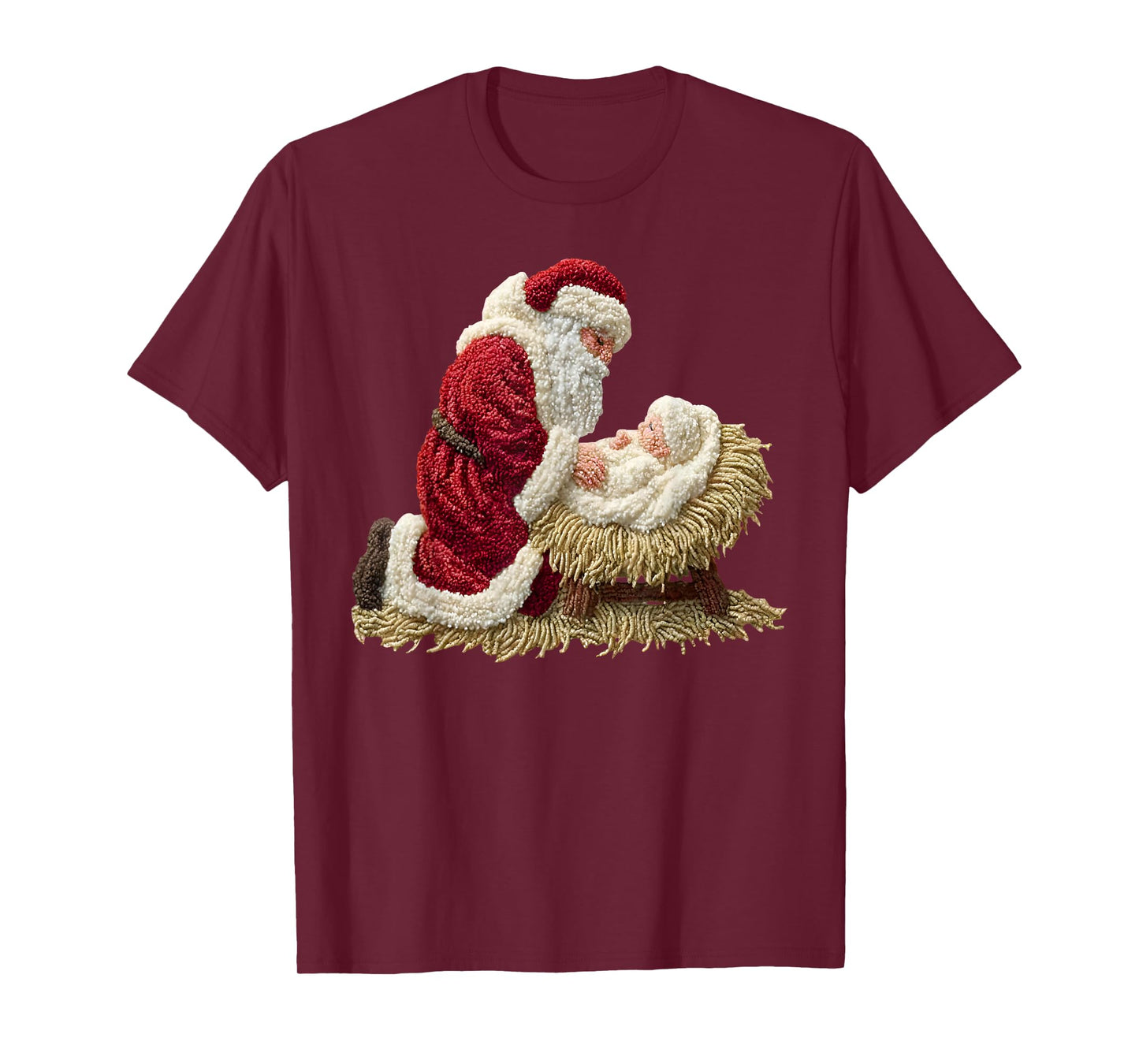 Every Knee Shall Bow Santa Jesus Christian Holiday Christmas T-Shirt