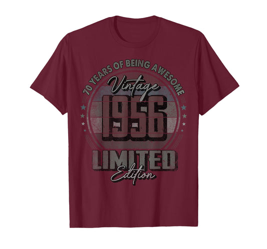 Vintage 1956 Limited Edition Shirt 70 Year Old 70th Birthday T-Shirt