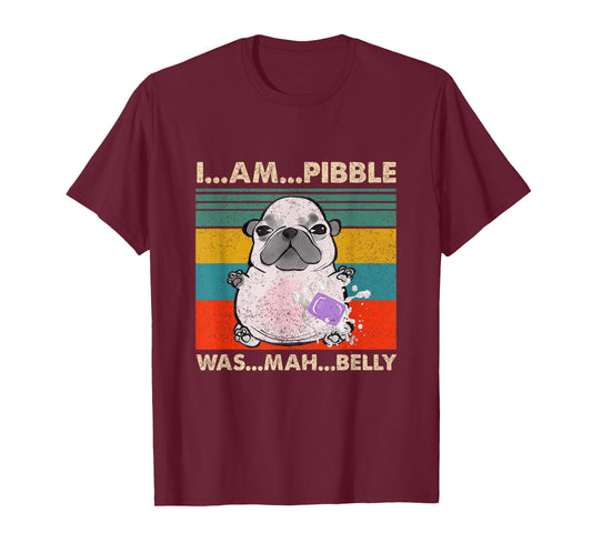 I Am Pibble Wash My Belly Pit Bull Meme Funny Dog Brainrot T-Shirt
