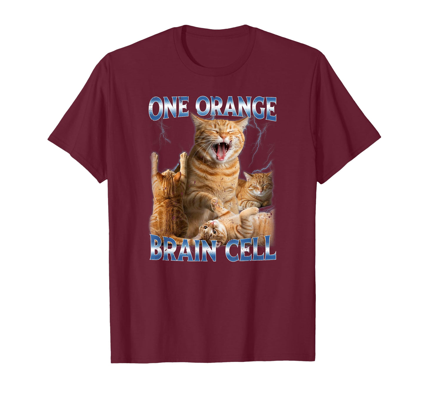One Orange Brain Cell Funny Cat Meme Quirky Humor T-Shirt