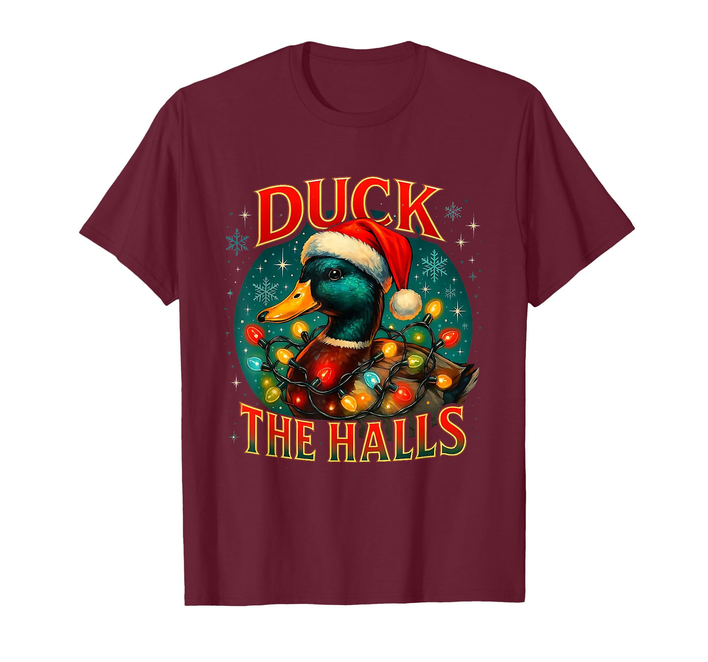 Duck The Halls Funny Christmas Lights Hunting Season T-Shirt