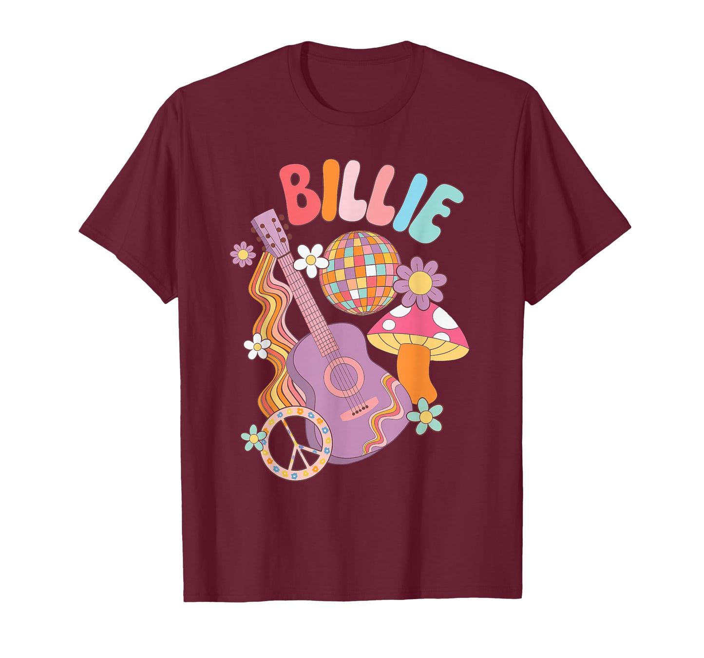 Girl Retro Billie First Name Personalized Groovy 80's T-Shirt