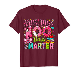 Little Miss 100 Days Smarter Girls Happy 100 Days of School T-Shirt