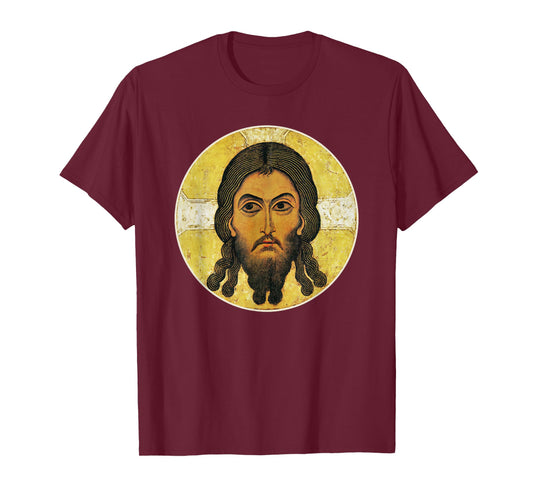 Christ Acheiropoietos Vintage Holy Face Icon Russia Orthodox T-Shirt