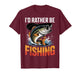 I'd Rather Be Fishing Graphic Bass Dad Boy Men T-Shirt