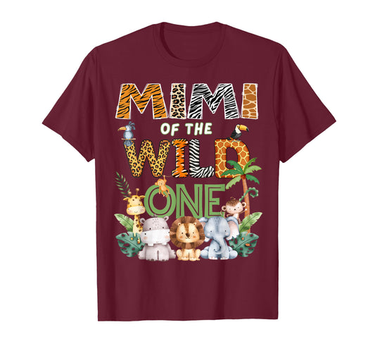 Mimi of The Wild One Safari 1St Birthday Kids T-Shirt