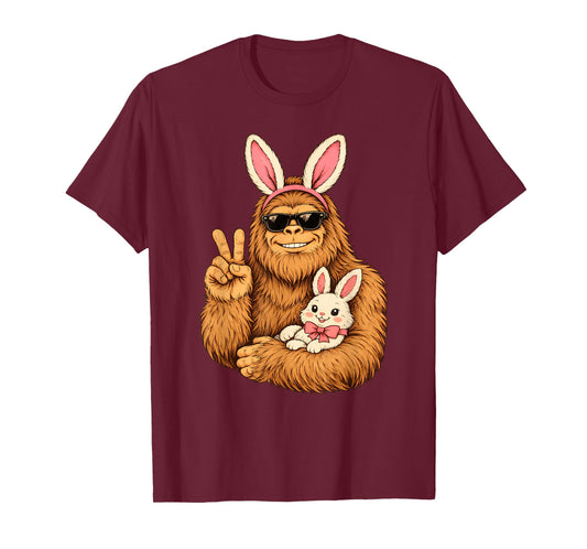 Mens Easter Funny Sasquatch Bunny Easter for Mens Boy Women T-Shirt