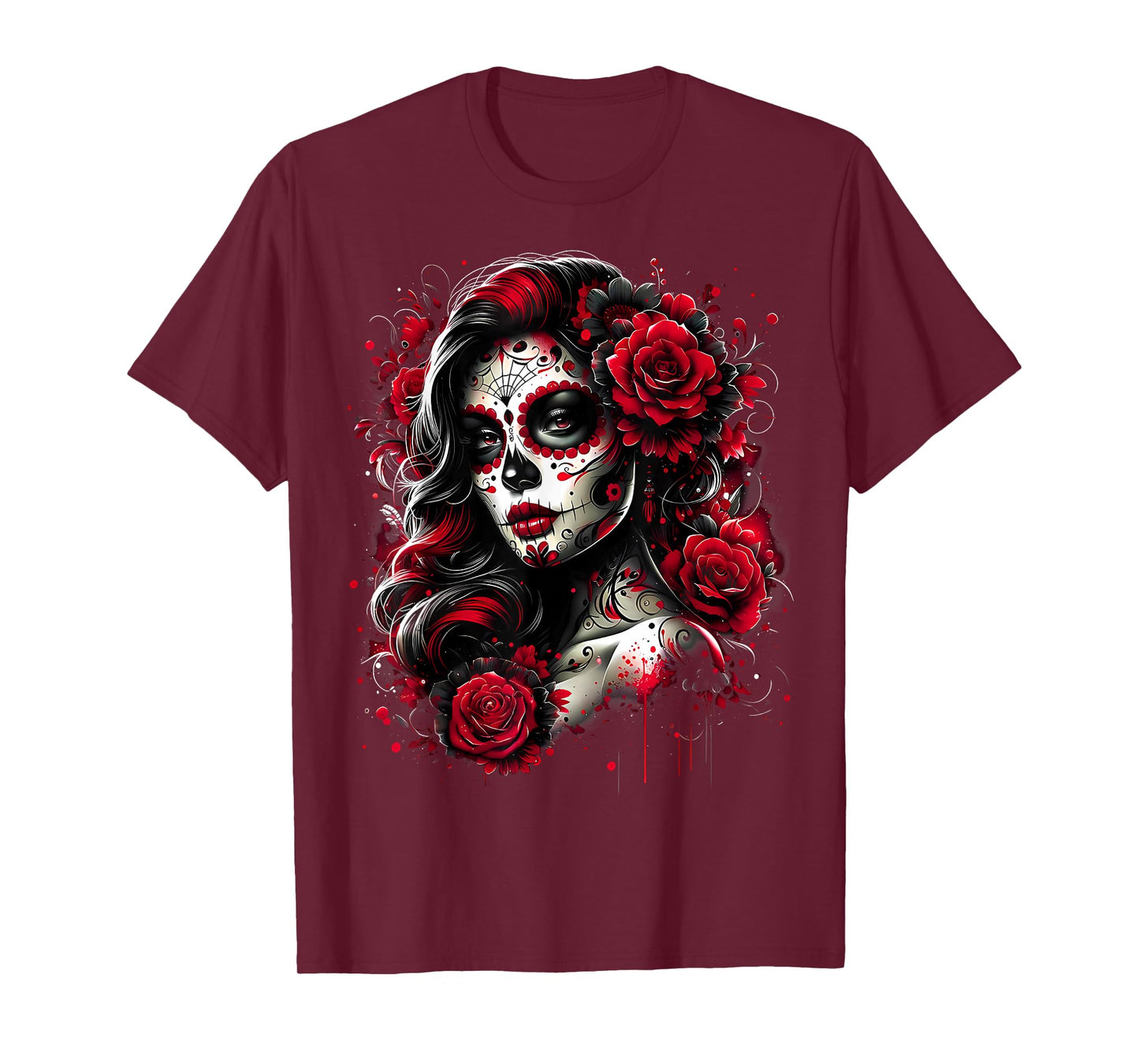 Dia De Muertos La Catrina Day of The Dead Sugar Skull Women T-Shirt