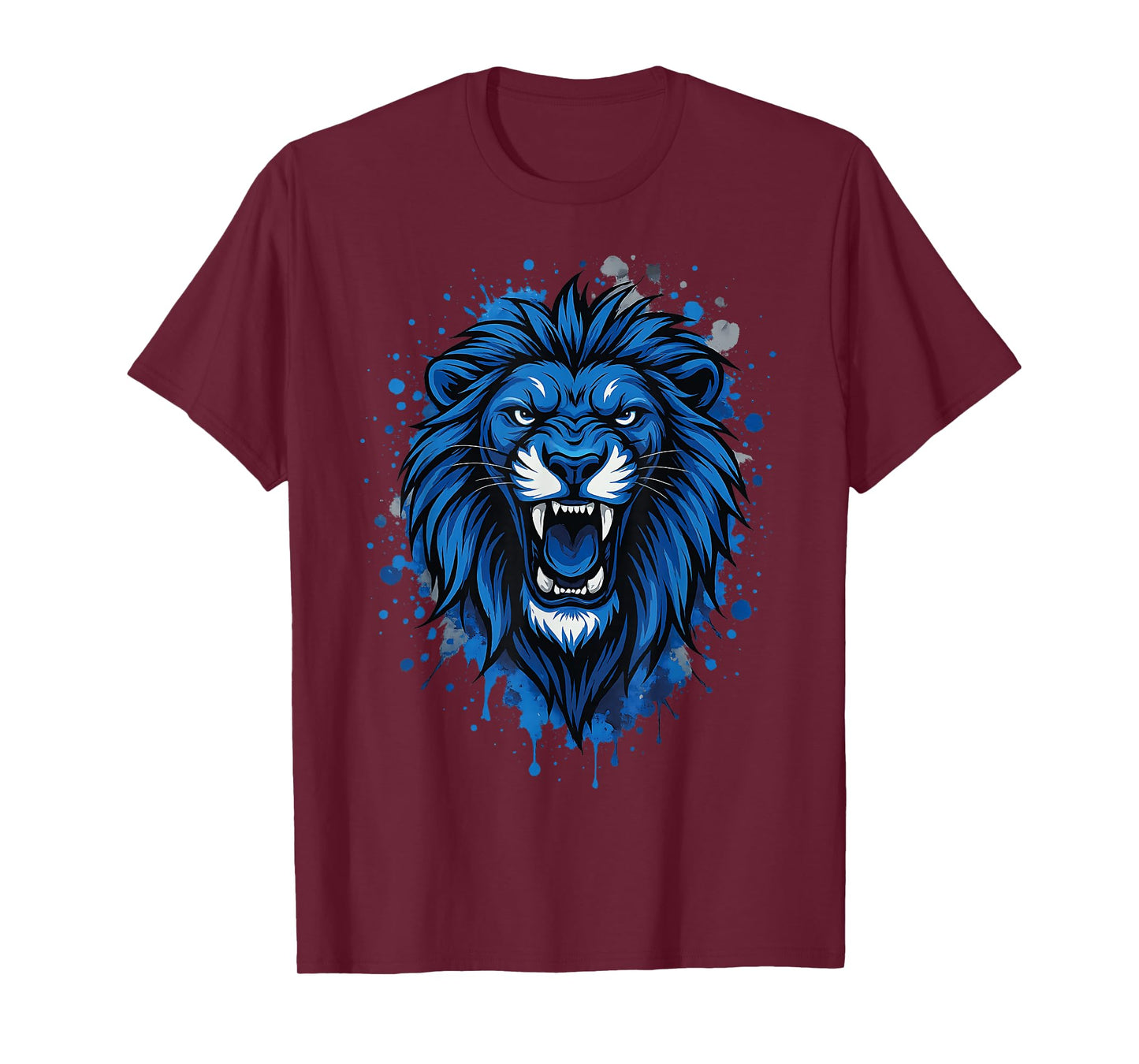 Blue Lion Fan Art – Sport Style Animal Graphic T-Shirt