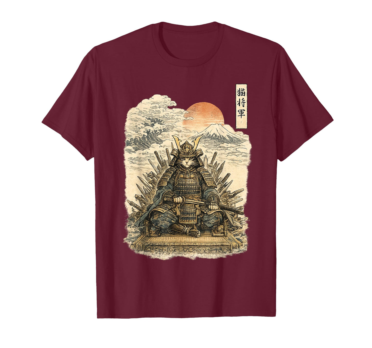 Samurai Cat Warrior Ronin Neko Japanese Art Feline Katana T-Shirt