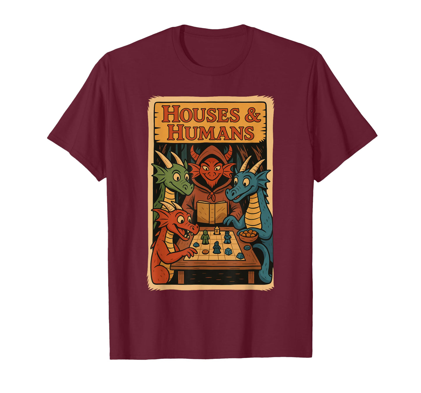 Gaming Houses Humans Funny RPG Parody Gamer Gifts Men Boys T-Shirt