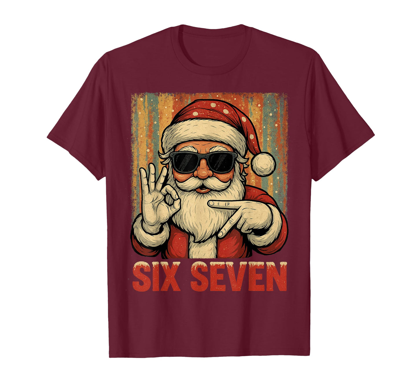 Funny Six Seven Meme Christmas Cool Santa Saying 6 7 T-Shirt