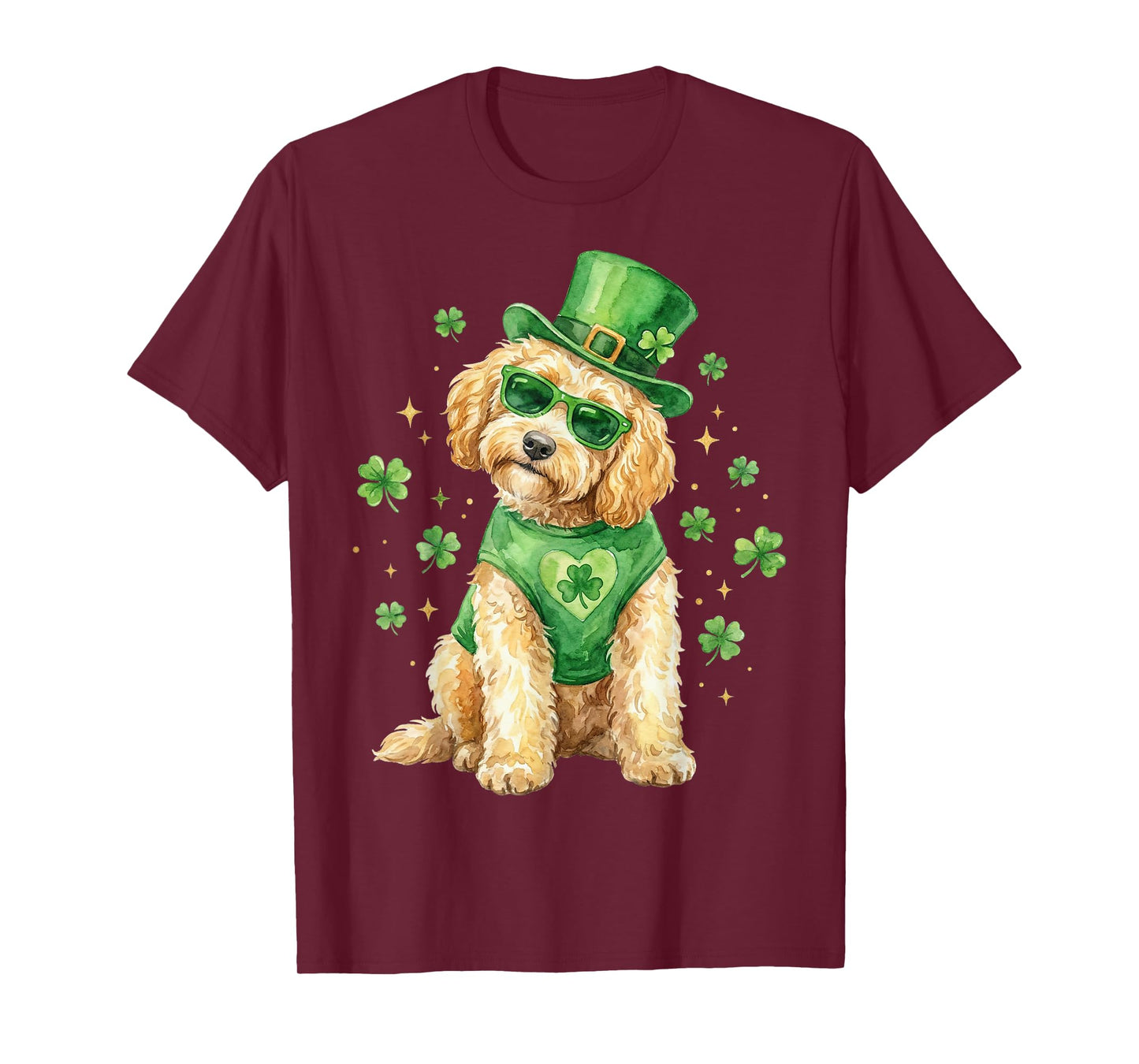 Irish Golden Doodle St Patricks Day Dog Shamrock Saint Patty T-Shirt