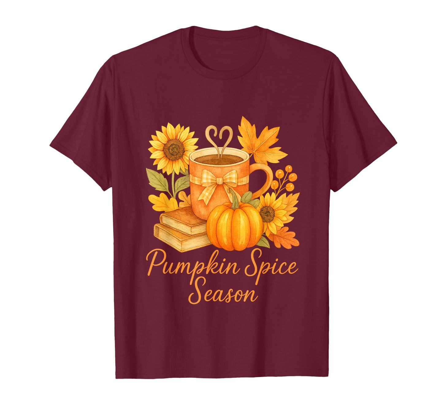 Pumpkin Spice Autumn Season Fall Coffee Design T-Shirt