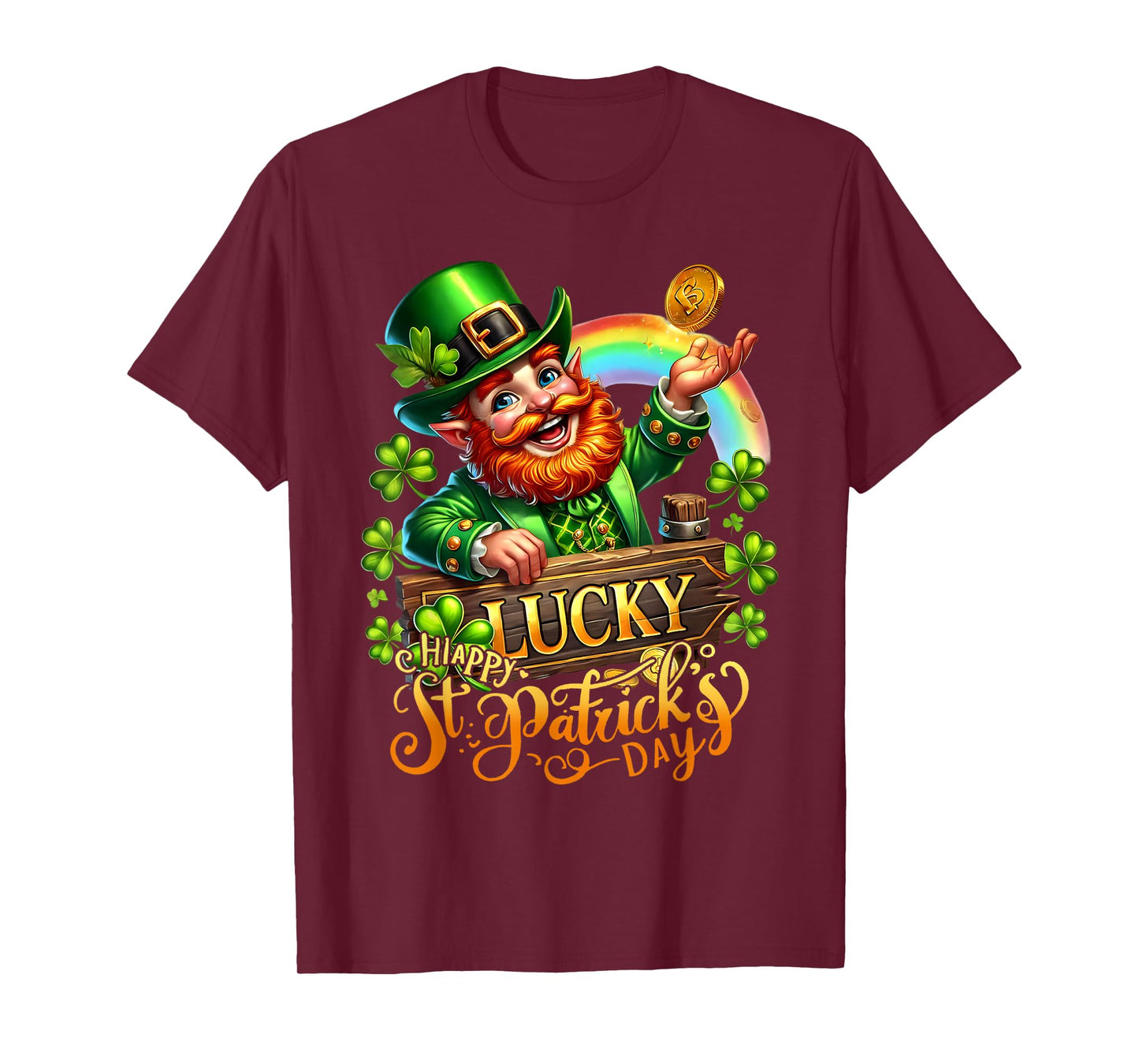 Happy St Patrick's Day Leprechaun Irish Shamrock Mens Womens T-Shirt