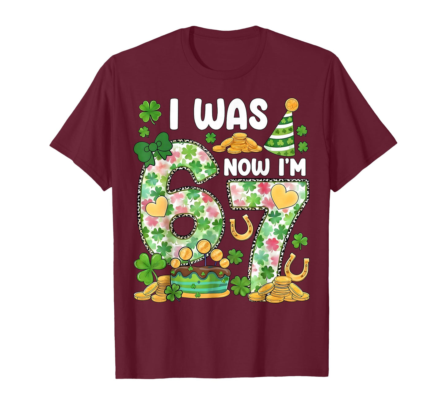 I was 6 Now I'm 7 St Patricks Birthday Gift for Boy Kid Girl T-Shirt