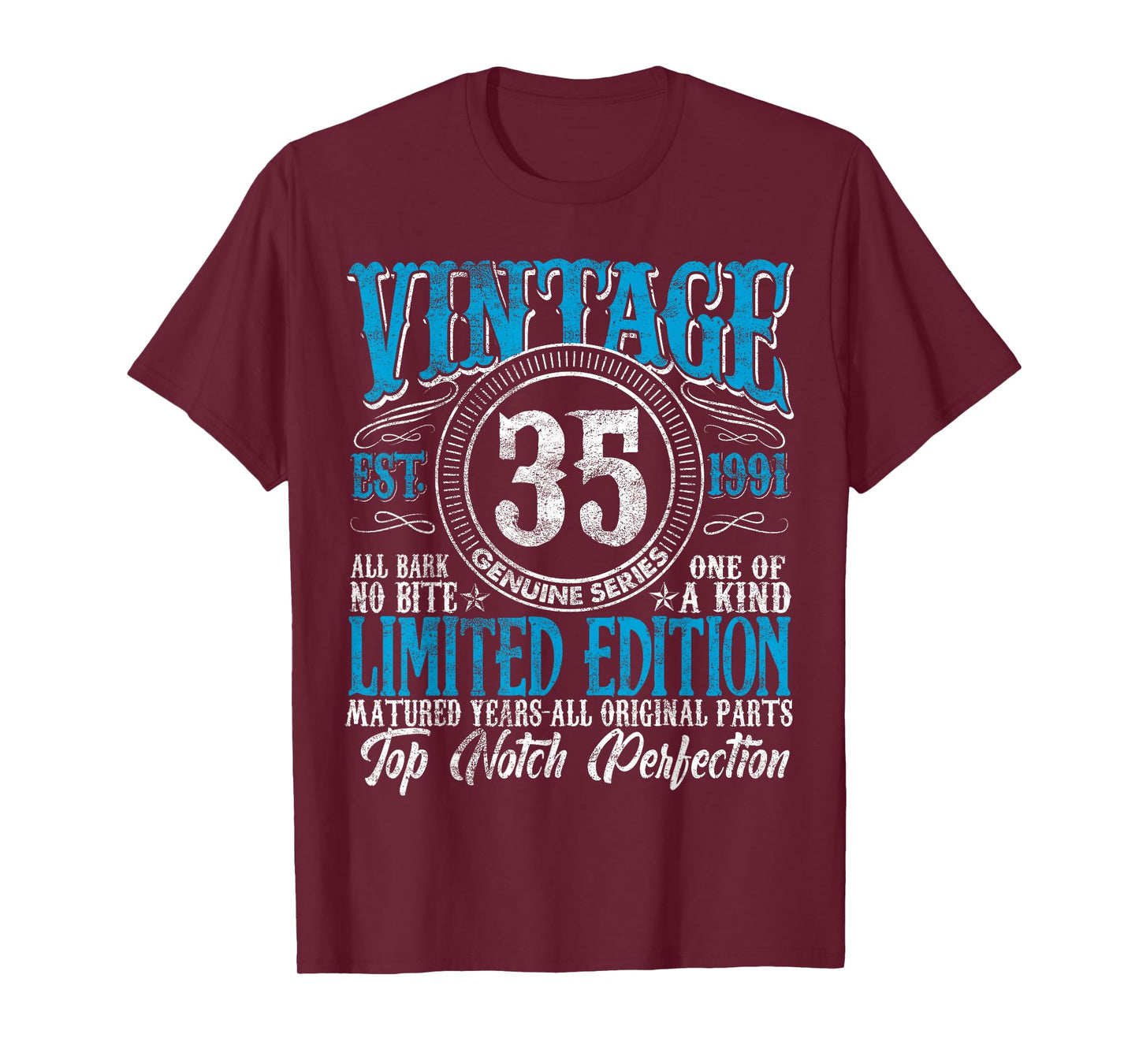 35 Year Old Gifts Vintage 1991 Limited Edition 35th Birthday T-Shirt