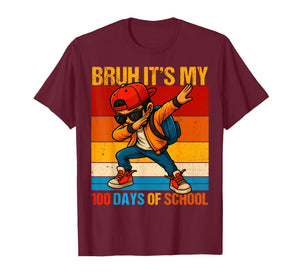Bruh It's My 100th Day of School Dabbing Boy 100th Day Kid T-Shirt