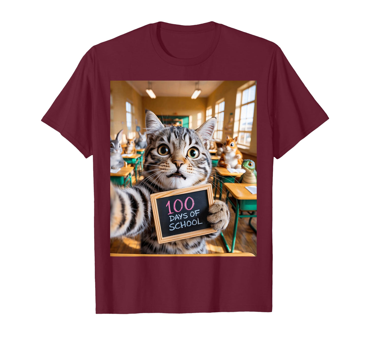 Cat Selfie 100 Days of School Design for cat Lovers and cat T-Shirt