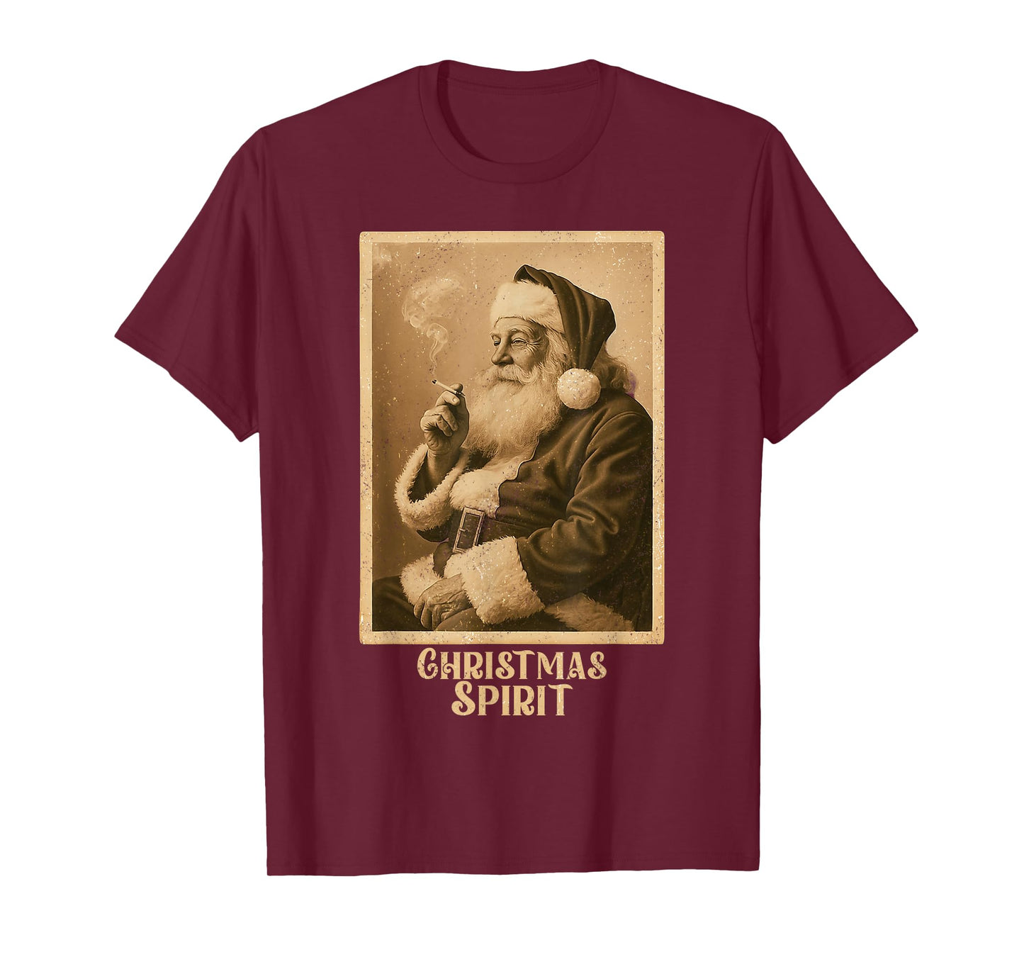 Vintage Funny Smoking Santa Claus Christmas Spirit Christmas T-Shirt