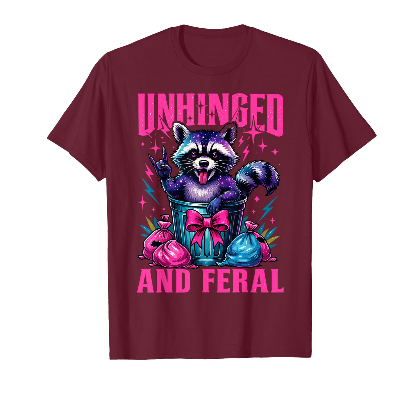 Unhinged and Feral Raccoon Cute Feral Girl Racoon Lover T-Shirt