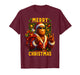 Retro Merry Christmas Santa Bigfoot Sasquatch Funny Xmas T-Shirt