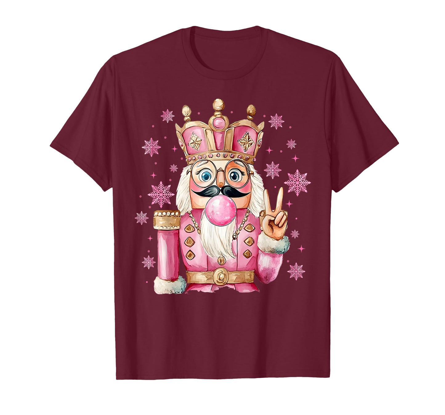 Cute Pink Nutcracker Blowing Bubble Christmas Girly Pajamas T-Shirt