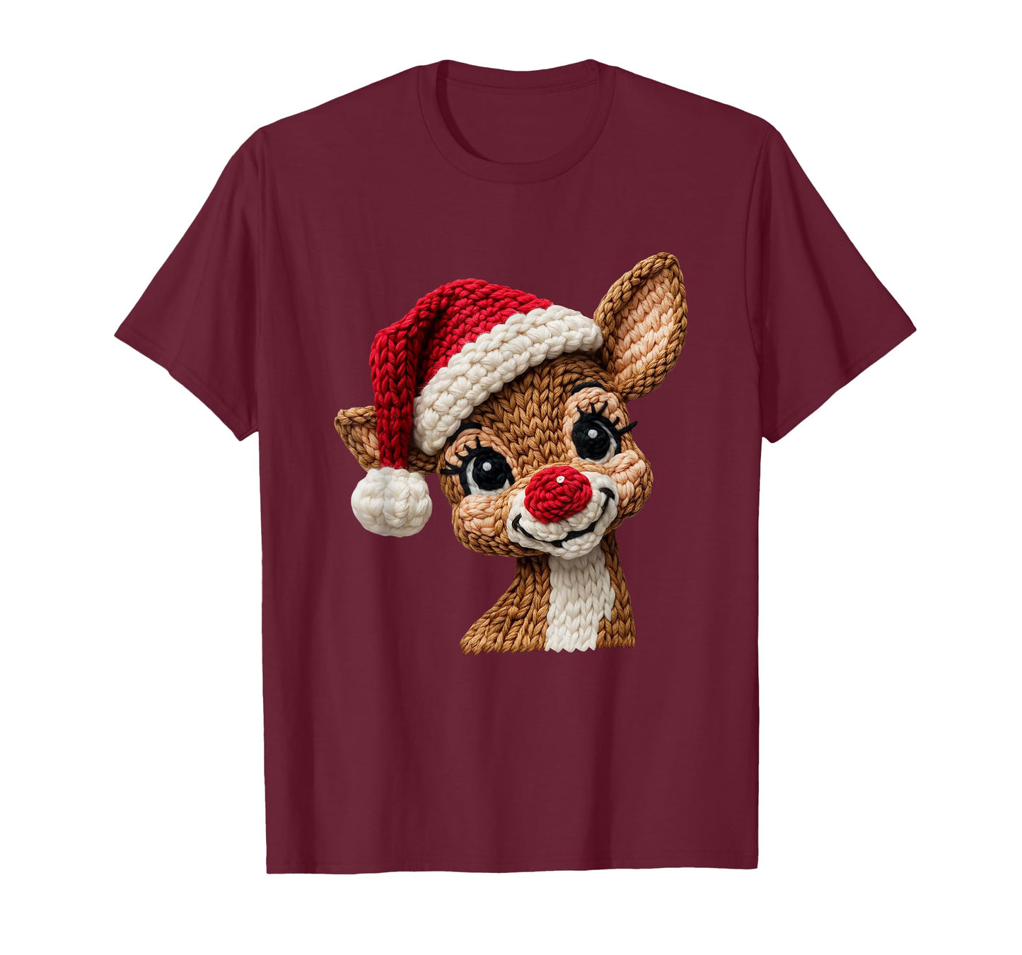 Christmas Reindeer Crochet Cute Merry Christmas Reindeers T-Shirt