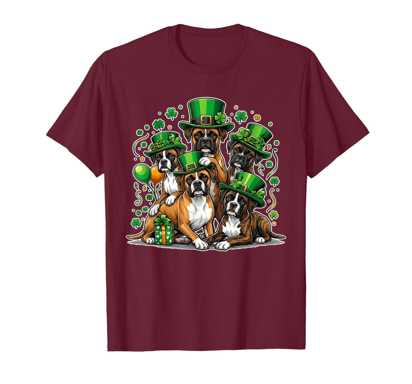 Funny St Patricks Day Boxer Dog Lover Women Men Kids T-Shirt