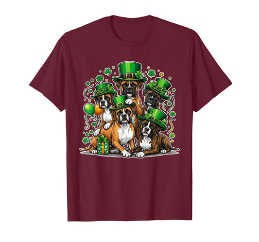 Funny St Patricks Day Boxer Dog Lover Women Men Kids T-Shirt