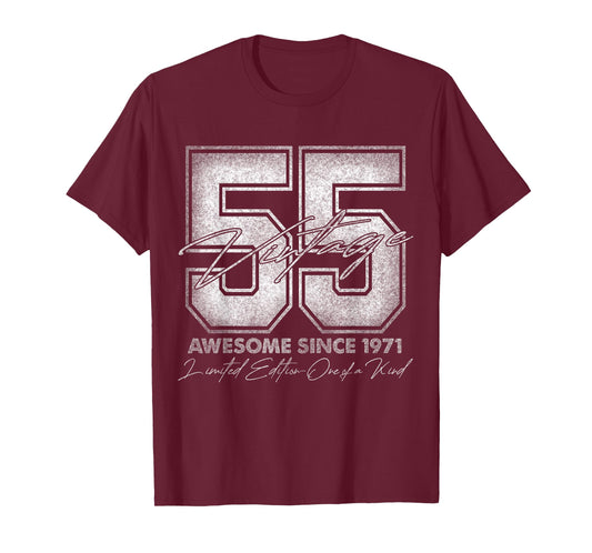 55 Year Old Gifts Vintage 1971 Limited Edition 55th Birthday T-Shirt