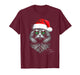 Meowy Catmas Funny Cool Xmas Cat Santa Hat Graphic Holidays T-Shirt