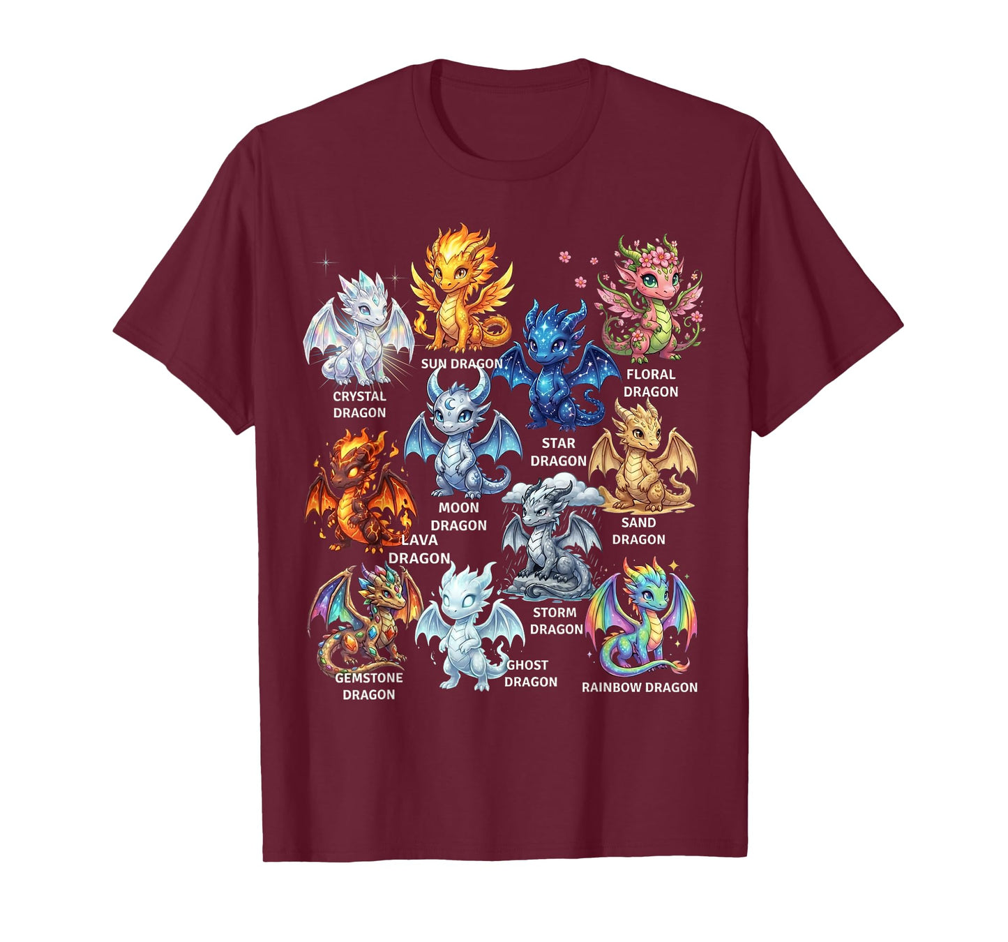 Dragon Types Fantasy Mythology Dragons Boys Girl Kid Toddler T-Shirt