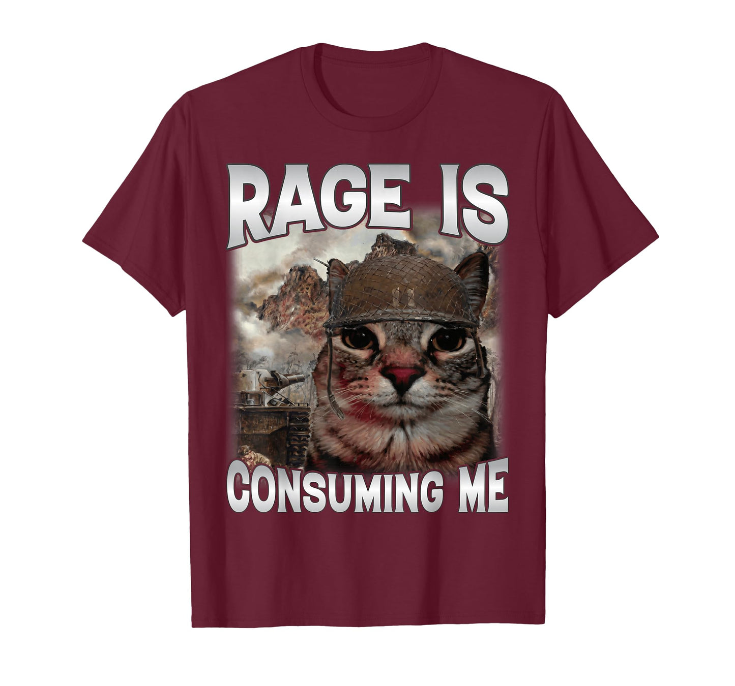 Rage is Consuming Me Silly Staring Cat Meme Joke Dad Mom Cat T-Shirt