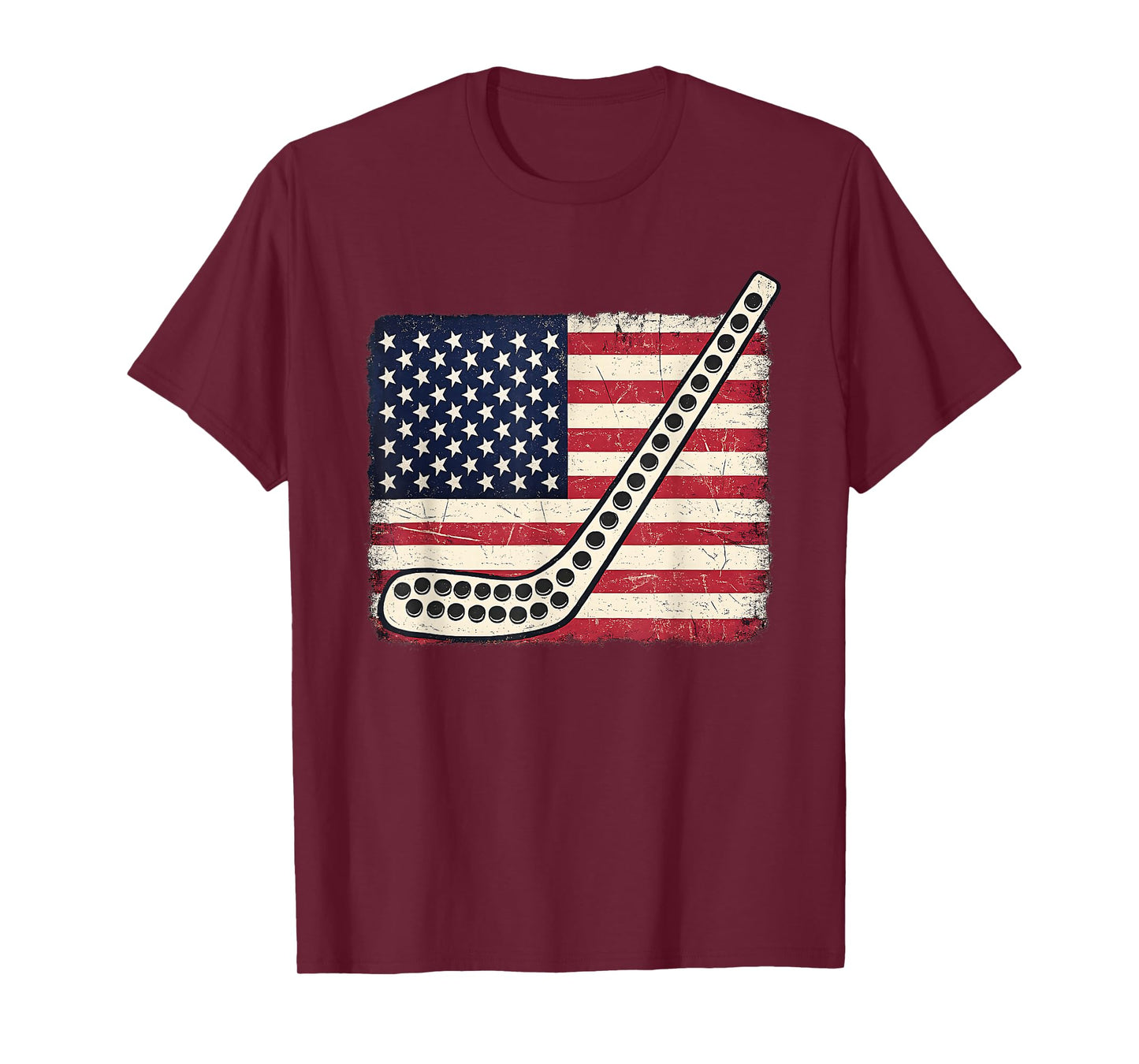 American Flag Hockey Sticks Ice Hockey for Players Fans T-Shirt