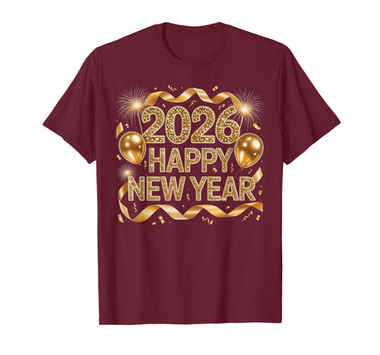 Happy New Year 2026 Balloon Retro Funny Family Matching T-Shirt