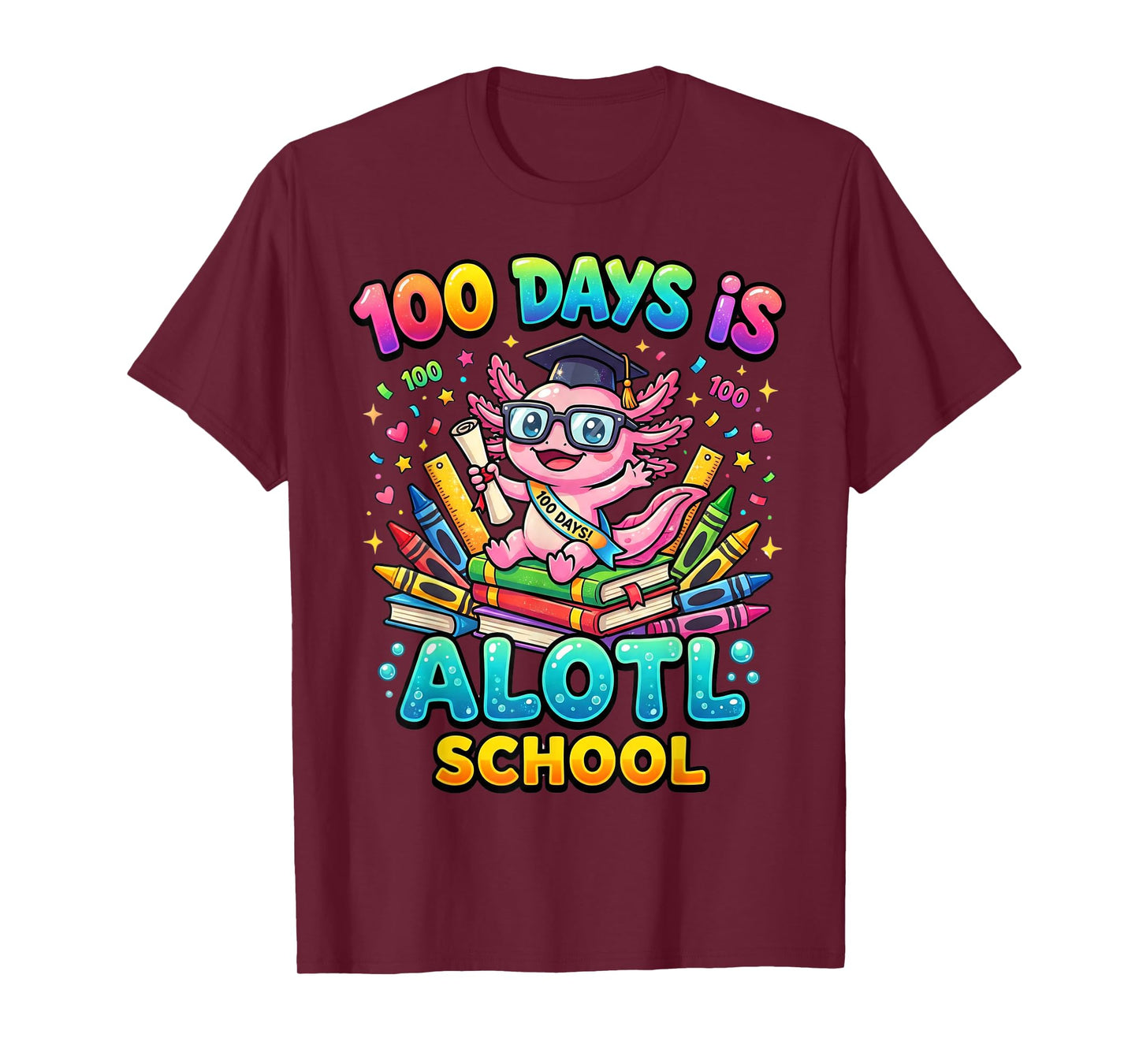 100 Days is Alotl School Shirt Funny Kids 100th Day Meme T-Shirt