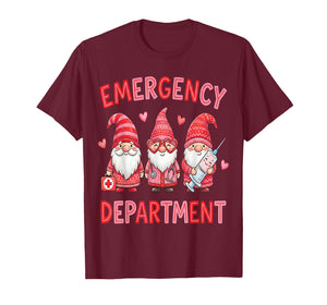 Gnome Emergency Department Valentine ER Valentines Nurse T-Shirt