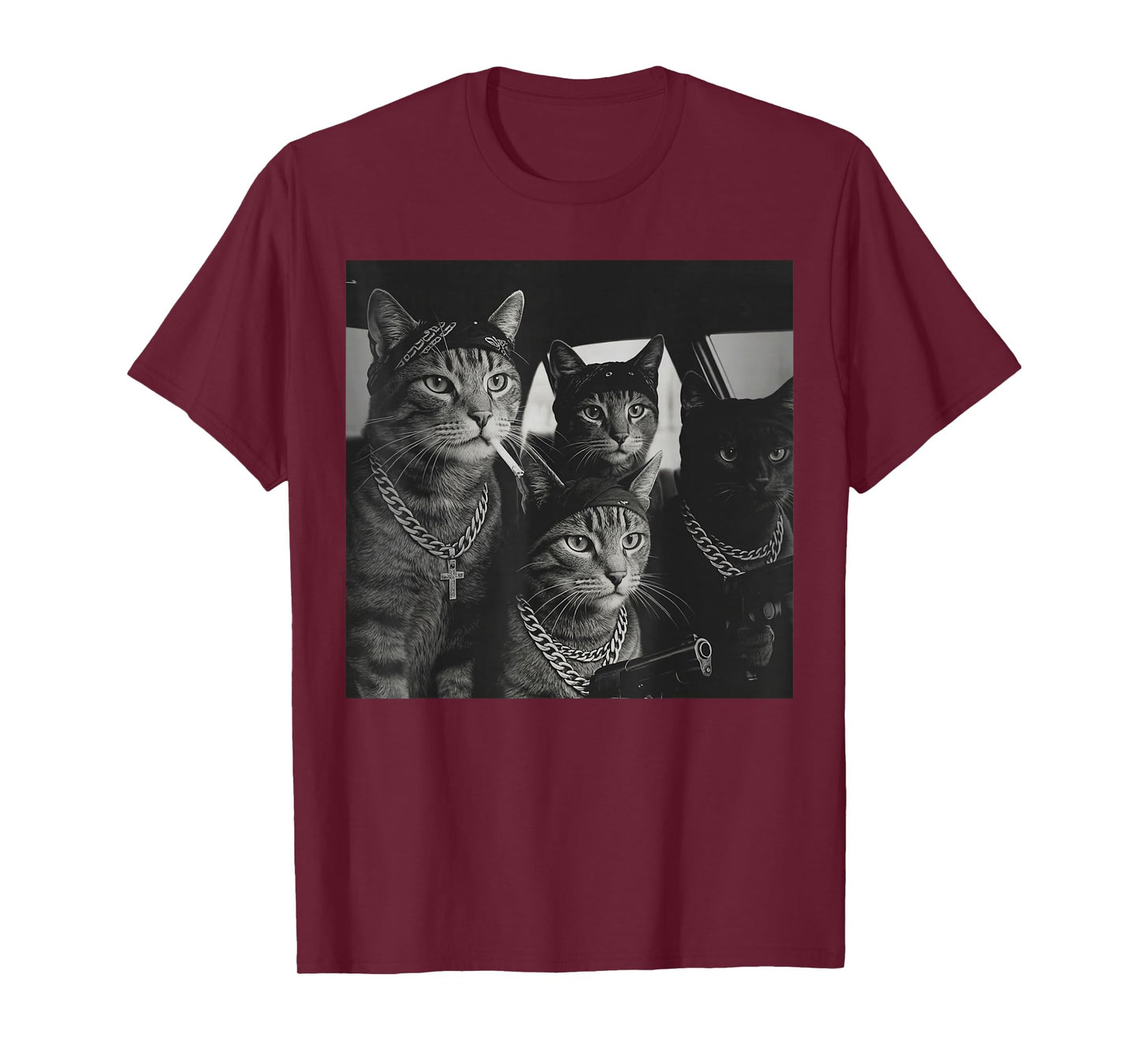 Vintage Funny Gangster Cat Gang Meme Street Cat Lovers T-Shirt