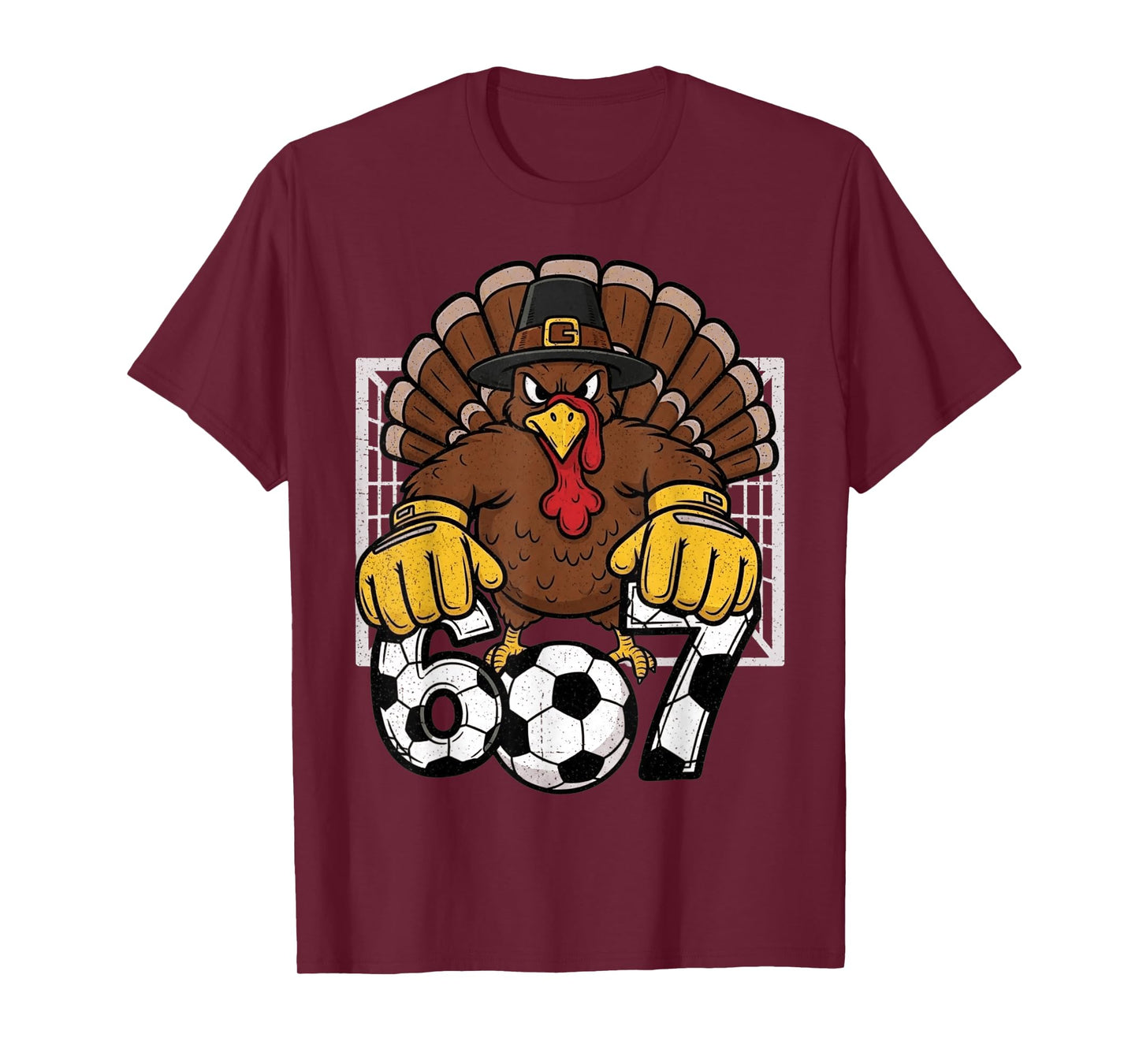 Turkey Goalie Soccer 67 Six Seven Boys Thanksgiving T-Shirt