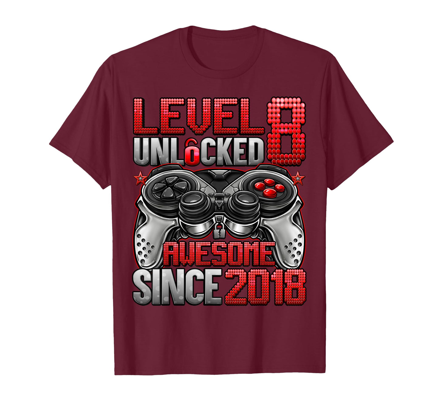 Level 8 Unlocked 8 Year Old Gifts for Boys 8th Birthday Boy T-Shirt