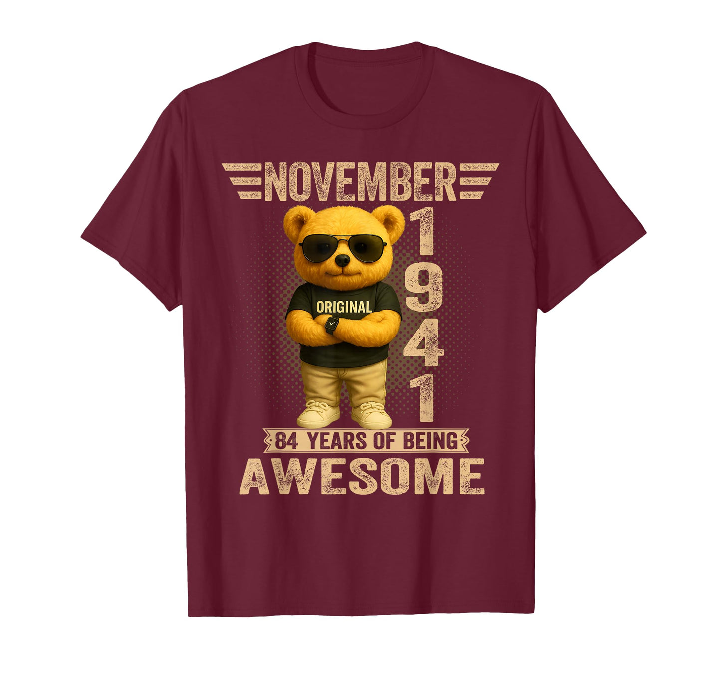 84 Year Old November 1941 Teddy Bear 84th Birthday Men Women T-Shirt