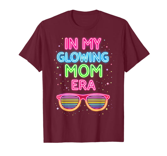 in My Glowing Mom Era Groovy Colorful Bright T-Shirt